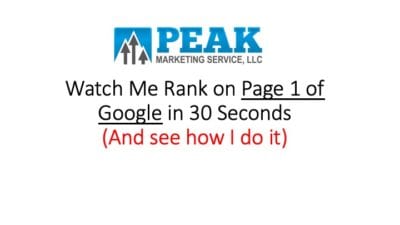Rank on Google in 30 Seconds