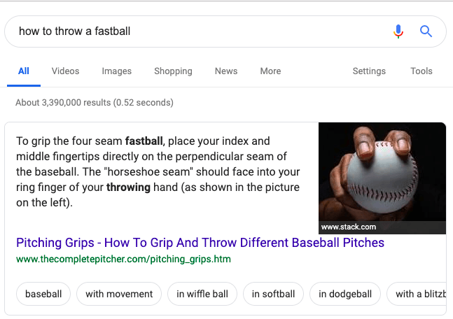 Featured Snippet Example 1