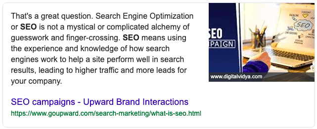 Featured Snippet Example 13