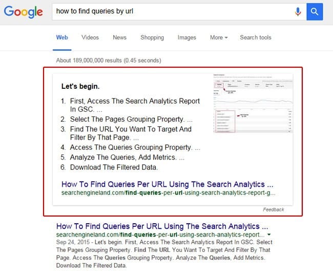 Tips For Featured Snippets