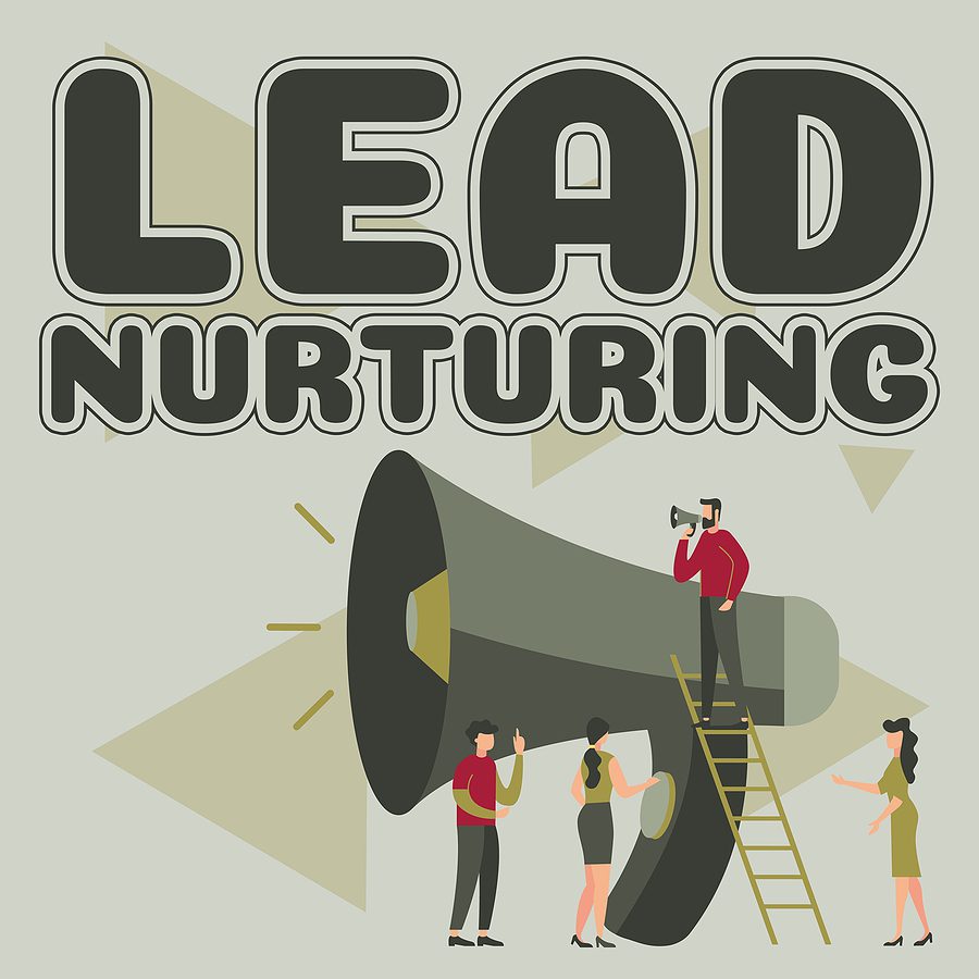 Hand Writing Sign Lead Nurturing.